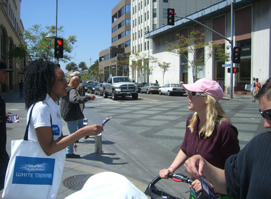 street team handing out samples